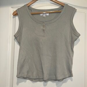 Vintage Sage Green Henley Tank